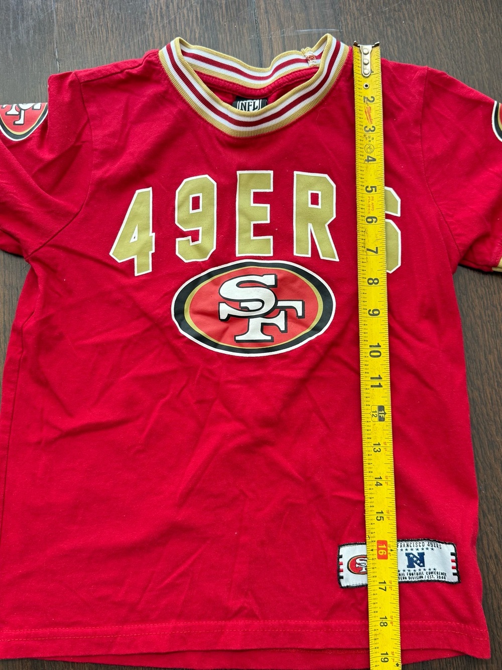 NFL Team Apparel Red San Francisco 49ers Kids Top with Gold Lettering youth sz 8 - Picture 7 of 7